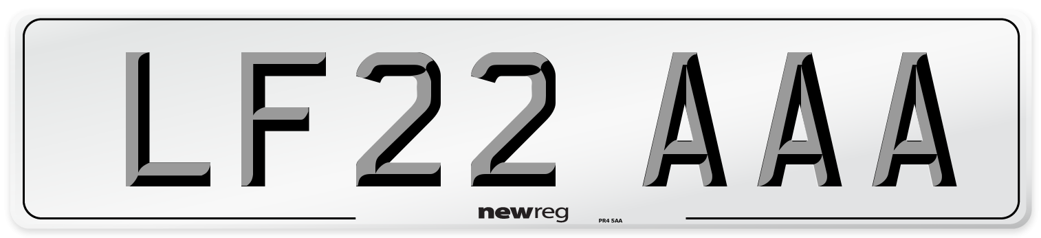 LF22 AAA Number Plate from New Reg